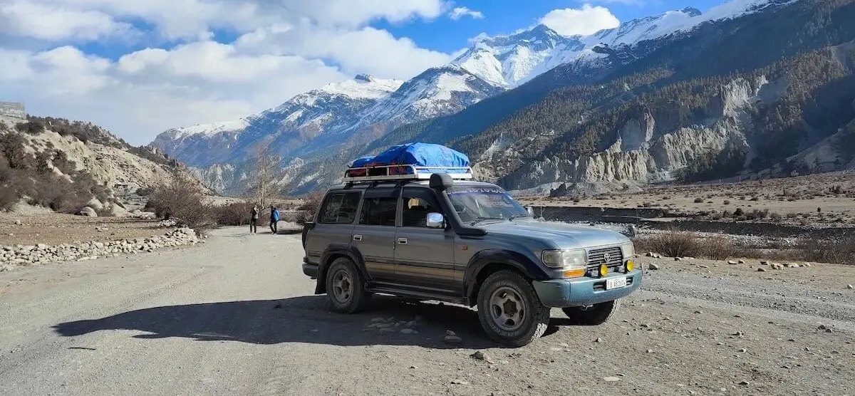 Scenic Himalayan River Valley Trekking Route with Off-Road 4WD Himalayan Jeep in Nepal 4WD Himalayan Jeep in Nepal