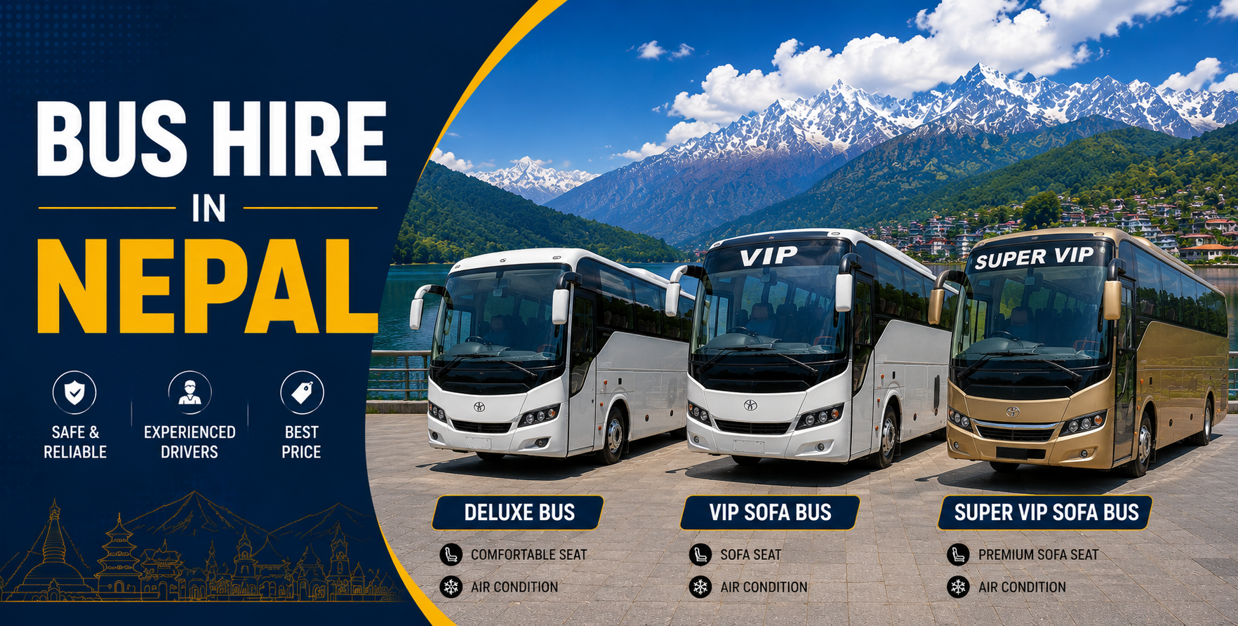 Coaster and Tourist Bus Hire in Nepal