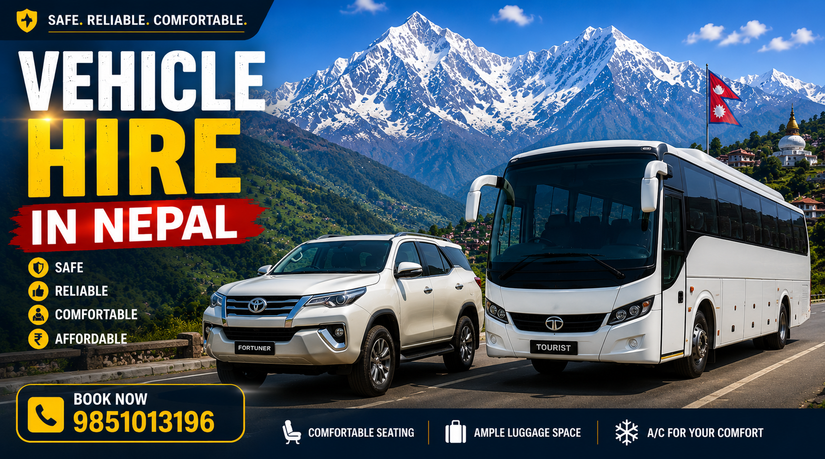 Lumbini to Kathmandu car rental