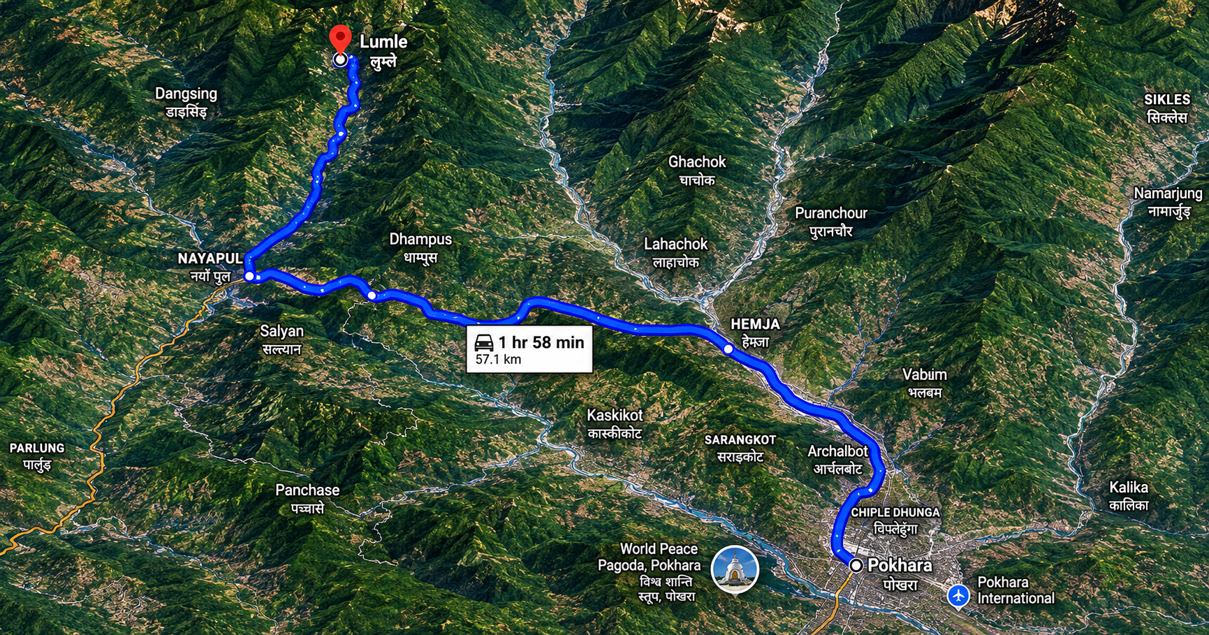 Scenic Himalayan River Valley Trekking Route with Off-Road Pokhara to Ghandruk Vehicle Hire Pokhara to Ghandruk Vehicle Hire