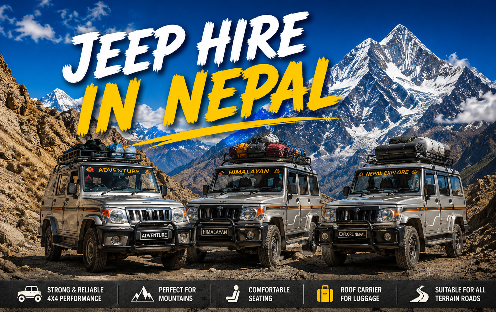 Scenic Himalayan River Valley Trekking Route with Off-Road Jeep Service kathmandu to manang jeep Service