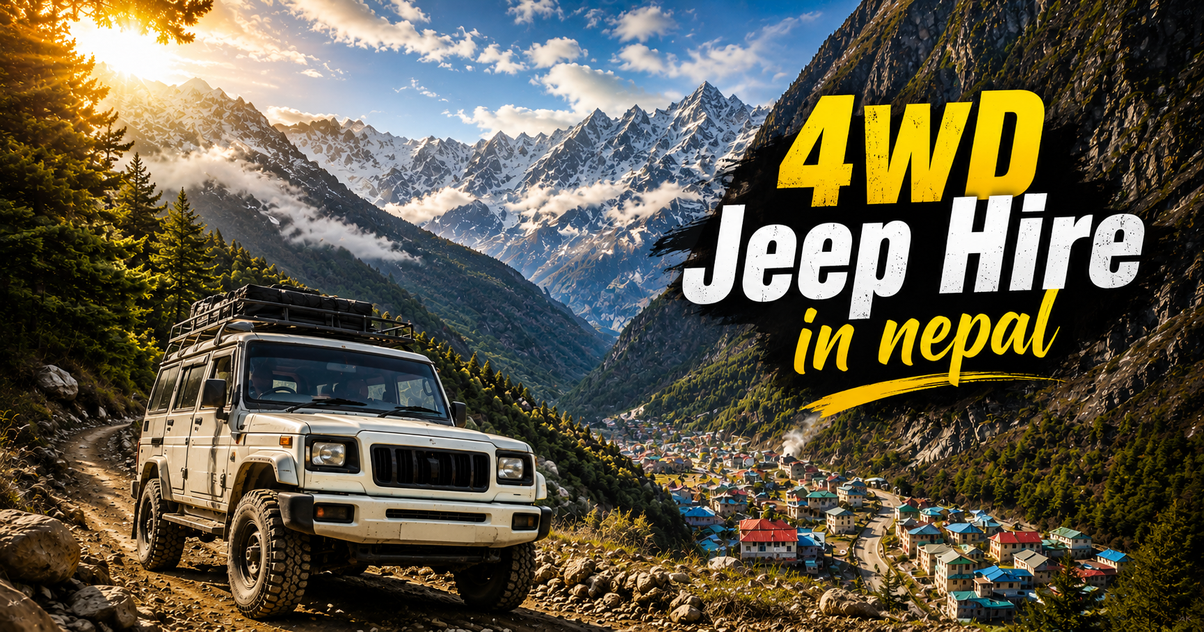 Scenic Himalayan River Valley Trekking Route with Off-Road jeep Pokhara to Ulleri Jeep Service Pokhara to Ulleri Jeep Service