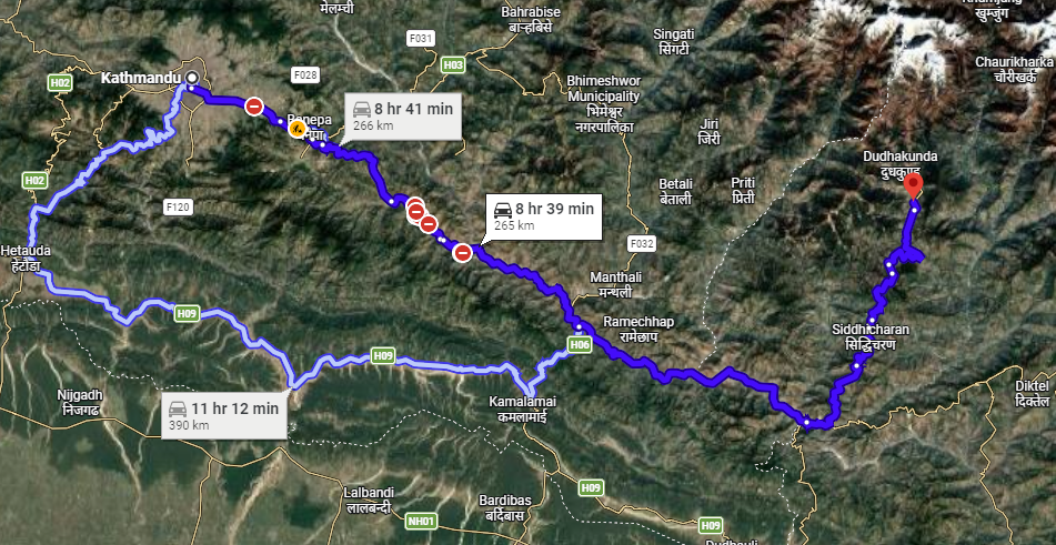 Kathmandu to Phaplu vehicle