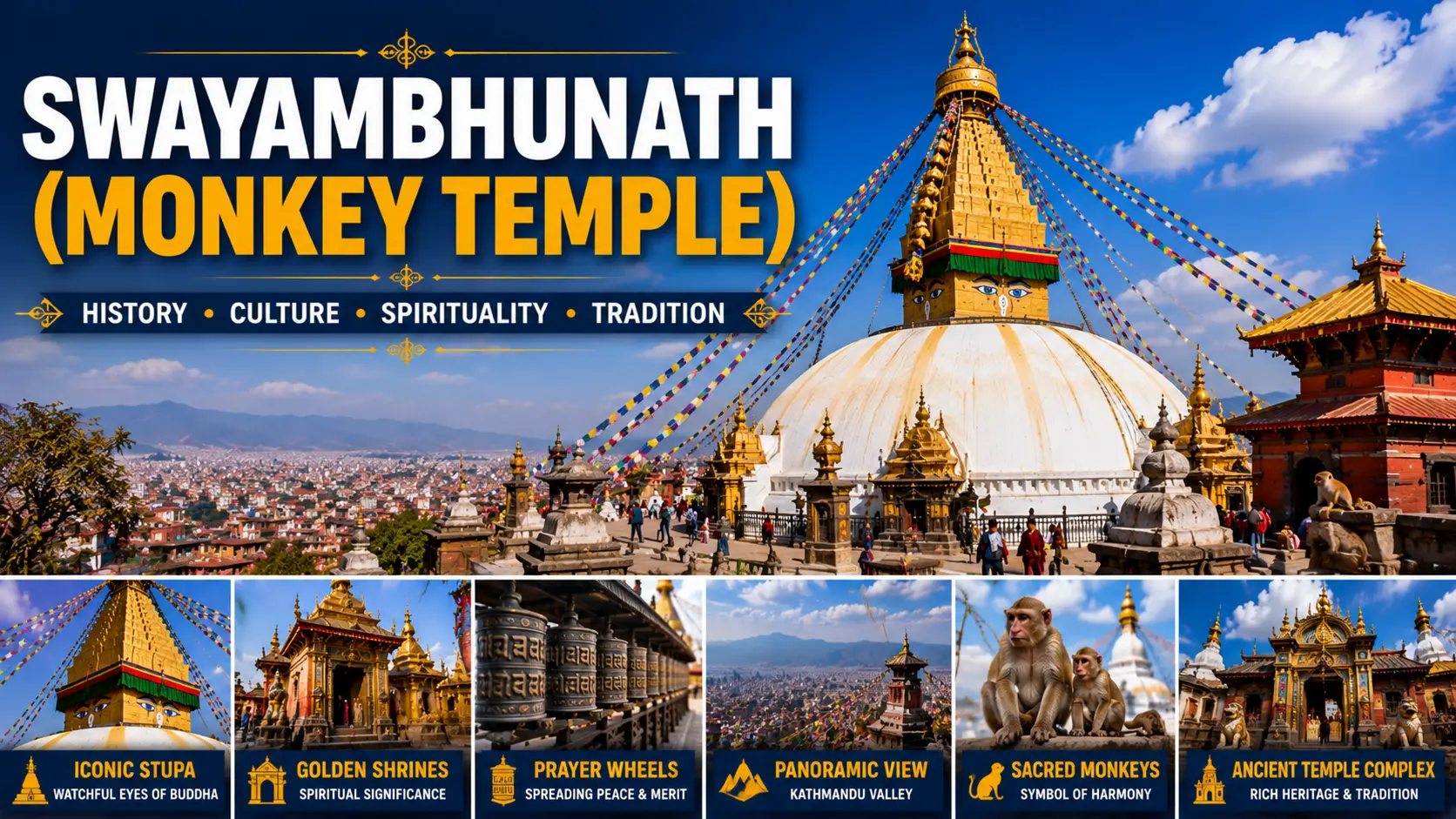Swayambhunath Stupa | Ancient Temples and Hidden Histories Swayambhunath Stupa (Monkey Temple), one of Nepal's oldest Buddhist sites, featured in Ancient Temples and Hidden Histories