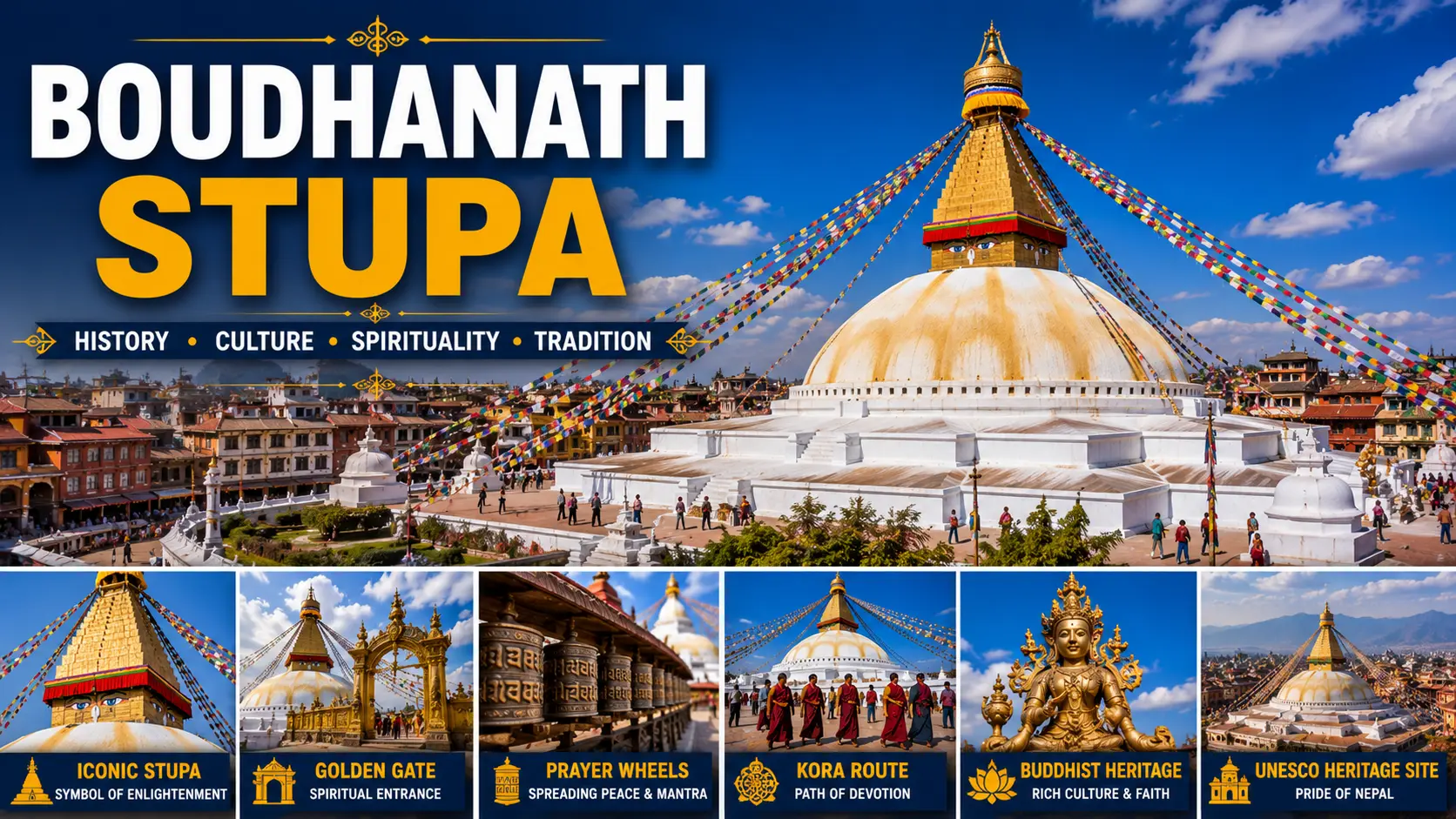 Boudhanath Stupa | Ancient Temples and Hidden Histories Boudhanath Stupa, one of Nepal's largest Buddhist stupas, featured in Ancient Temples and Hidden Histories
