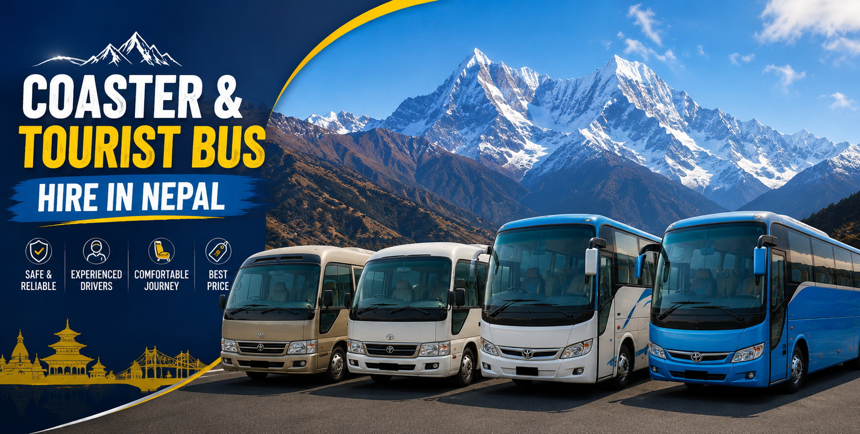 Coaster and Tourist Bus Hire in Nepal