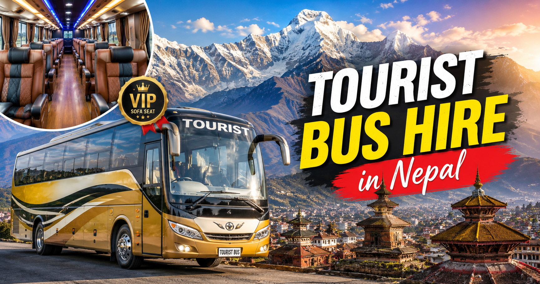 Professional Car, Jeep, Hiace, Coaster Bus, Tourist Bus and Luxury Transportation Services-Tourist Bus Hire in Nepal Tourist Bus Hire in Nepal