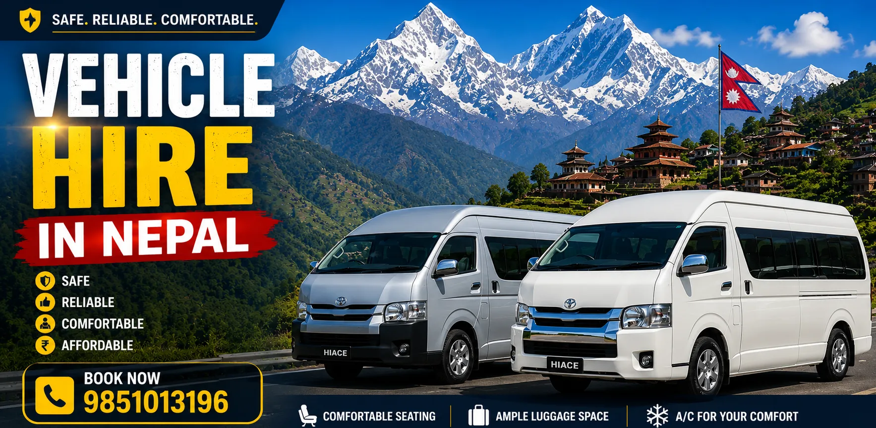 Book a reliable College Tour Vehicle Service in Nepal with tourist buses, Coaster buses, Hiace vans, private cars, and 4WD jeeps for safe, comfortable, and affordable educational trips.