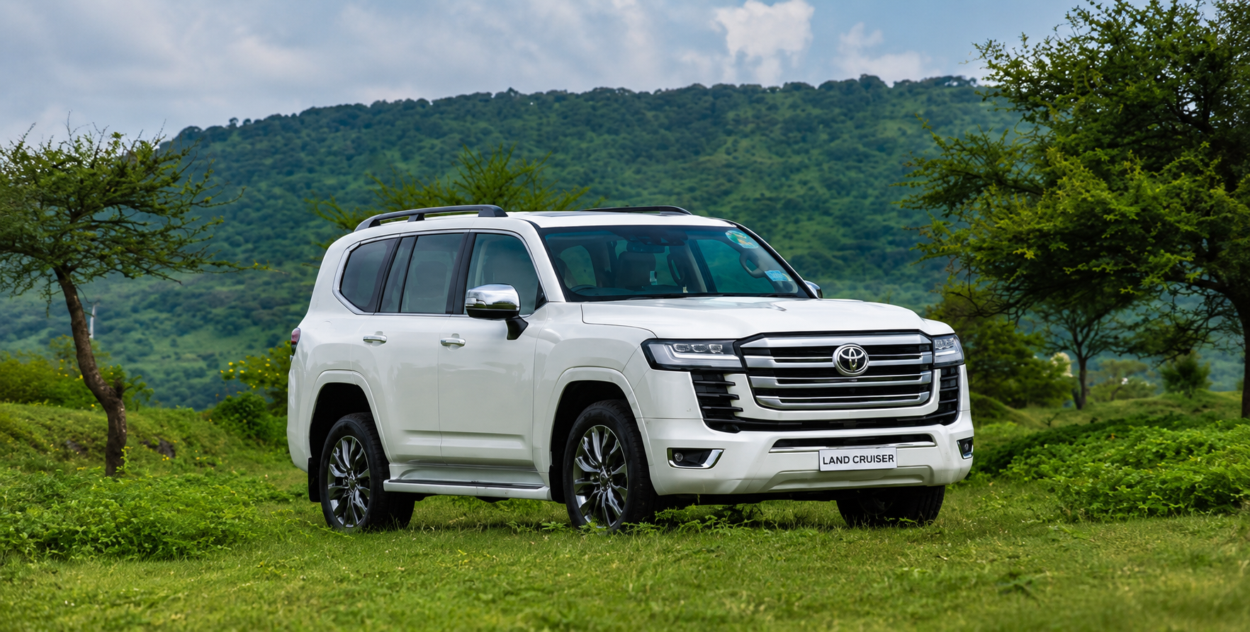 Toyota Land Cruiser 4WD Hire in Nepal featuring three premium off-road SUVs with a Himalayan mountain background for comfortable and adventurous travel