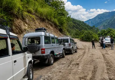 Book Kathmandu to Gosaikunda Trek Vehicle Hire with a private 4WD jeep, Scorpio SUV, or car for a comfortable journey to Dhunche, the main road-access point for the Gosaikunda trekking route.