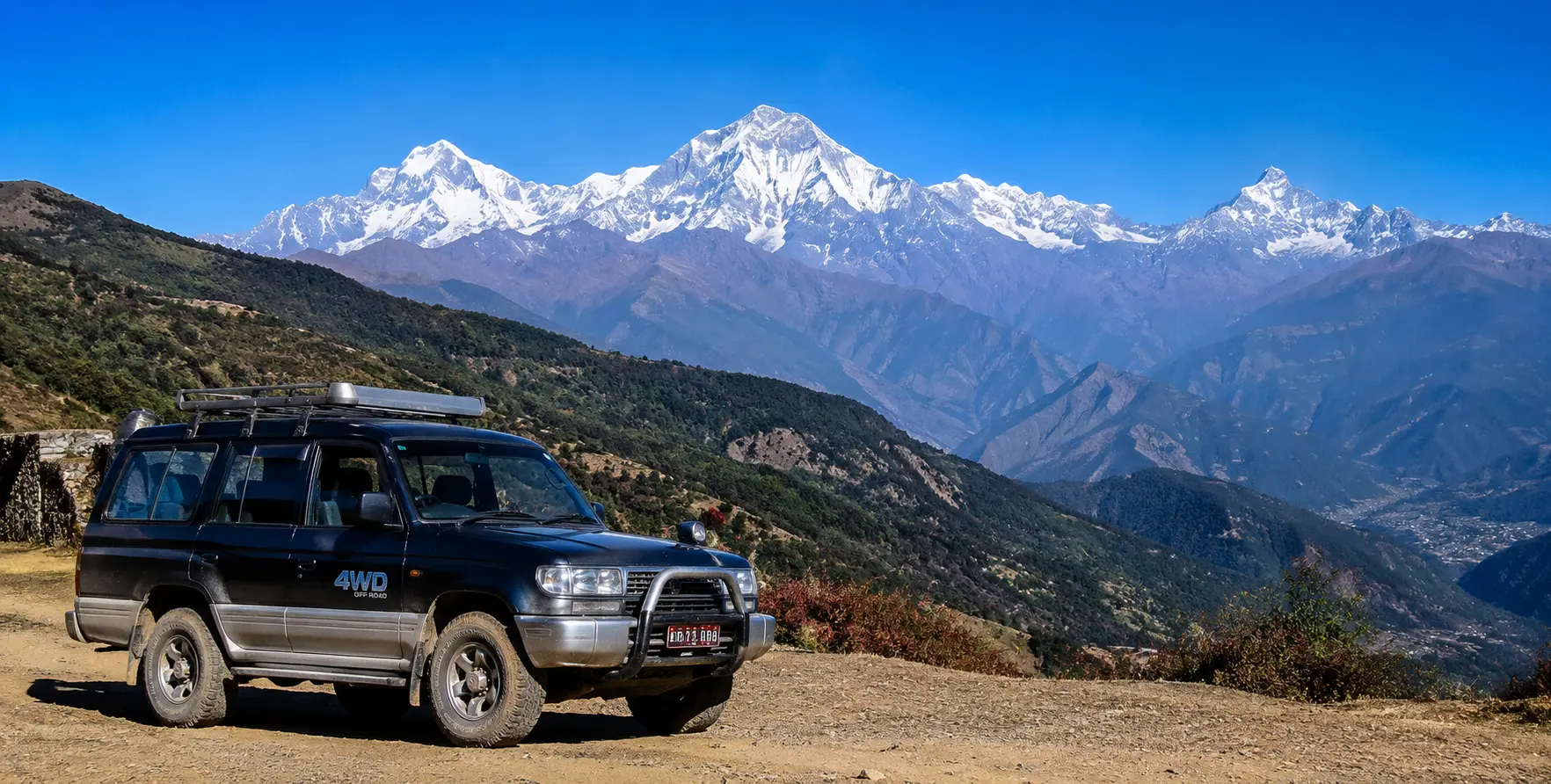 Off-Road Jeep Annapurna Nepal-Luxury 4WD vehicle on the Off-Road Jeep Annapurna Nepal Himalayan route