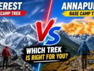 Compare Annapurna vs Everest Base Camp in 2026 to choose the right Himalayan adventure based on trekking difficulty, duration, altitude, cost, scenery, accommodation, permits, and travel experience.