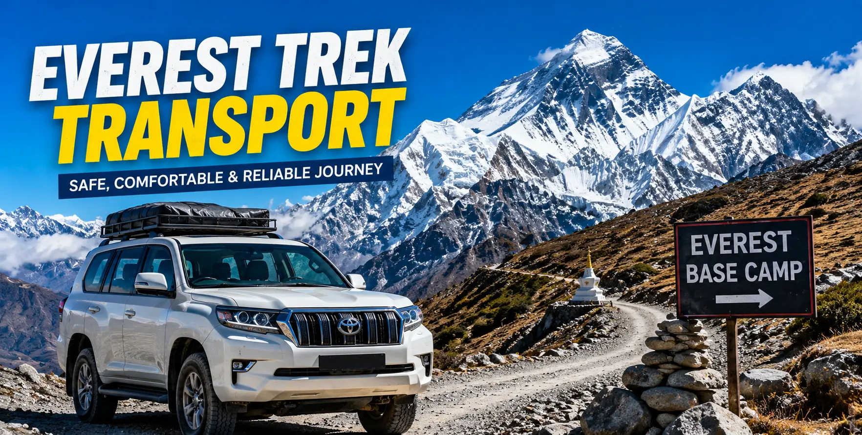 Book Pokhara to Everest Region Transport with a private Scorpio or 4WD jeep for a comfortable journey connecting to your Everest trekking adventure.