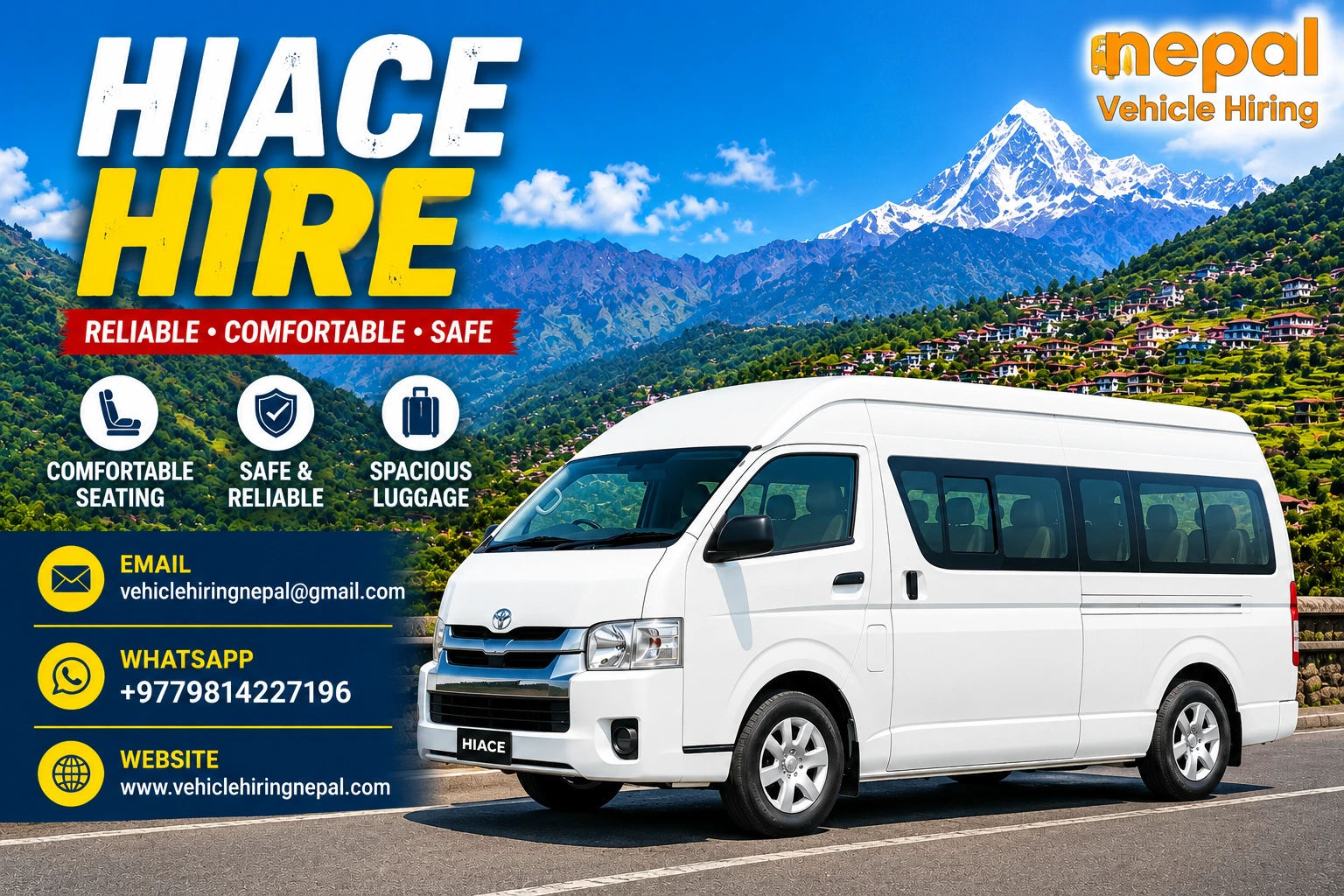 Toyota Hiace Rental Price in Nepal Toyota Hiace Rental Price in Nepal