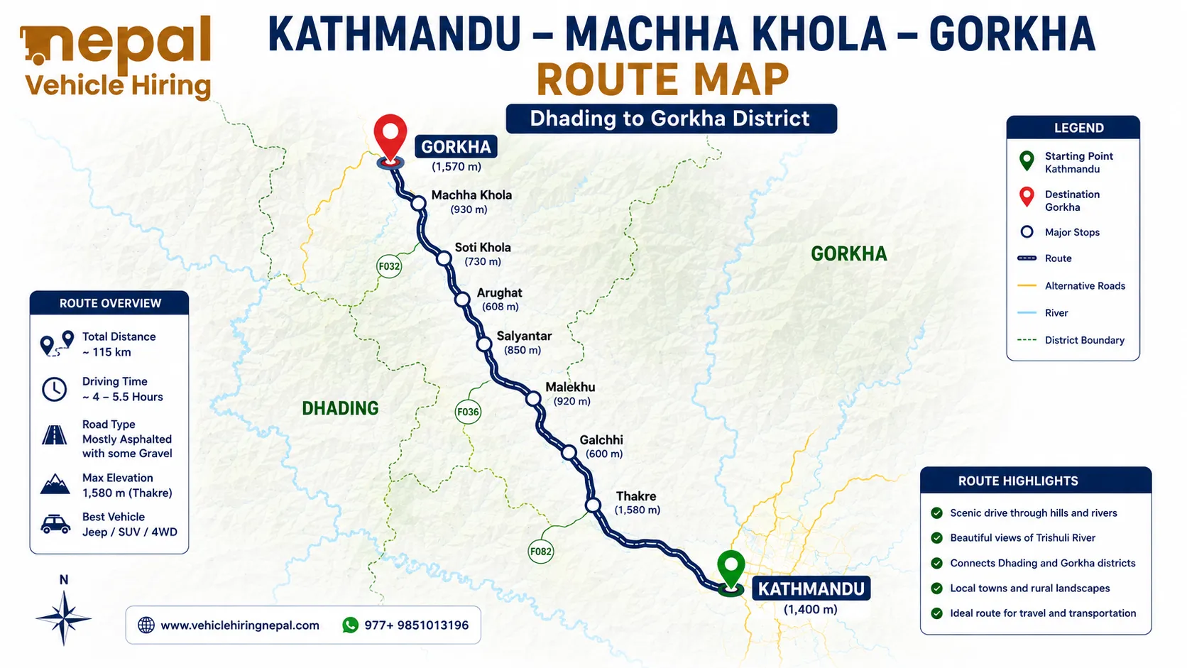 Travel from Kathmandu to Machha Khola with a private 4WD jeep or Scorpio. Learn about road distance, travel time, jeep costs, road conditions, and transport options for the Manaslu Circuit Trek.