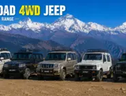 Off-Road Jeep Annapurna Nepal with luxury 4WD Bolero, Scorpio and Sumo vehicle on the Himalayan mountain road