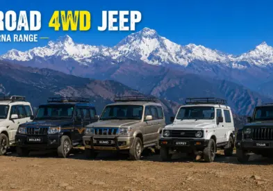 Off-Road Jeep Annapurna Nepal with luxury 4WD Bolero, Scorpio and Sumo vehicle on the Himalayan mountain road