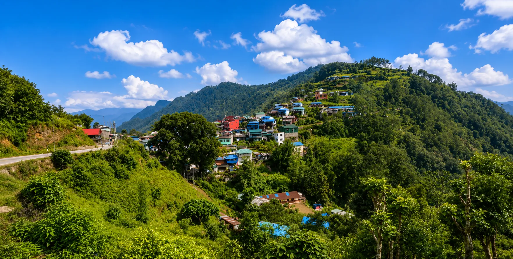 Private 4WD jeep traveling from Kathmandu to Salleri and Phaplu on the scenic mountain road to the Everest region
