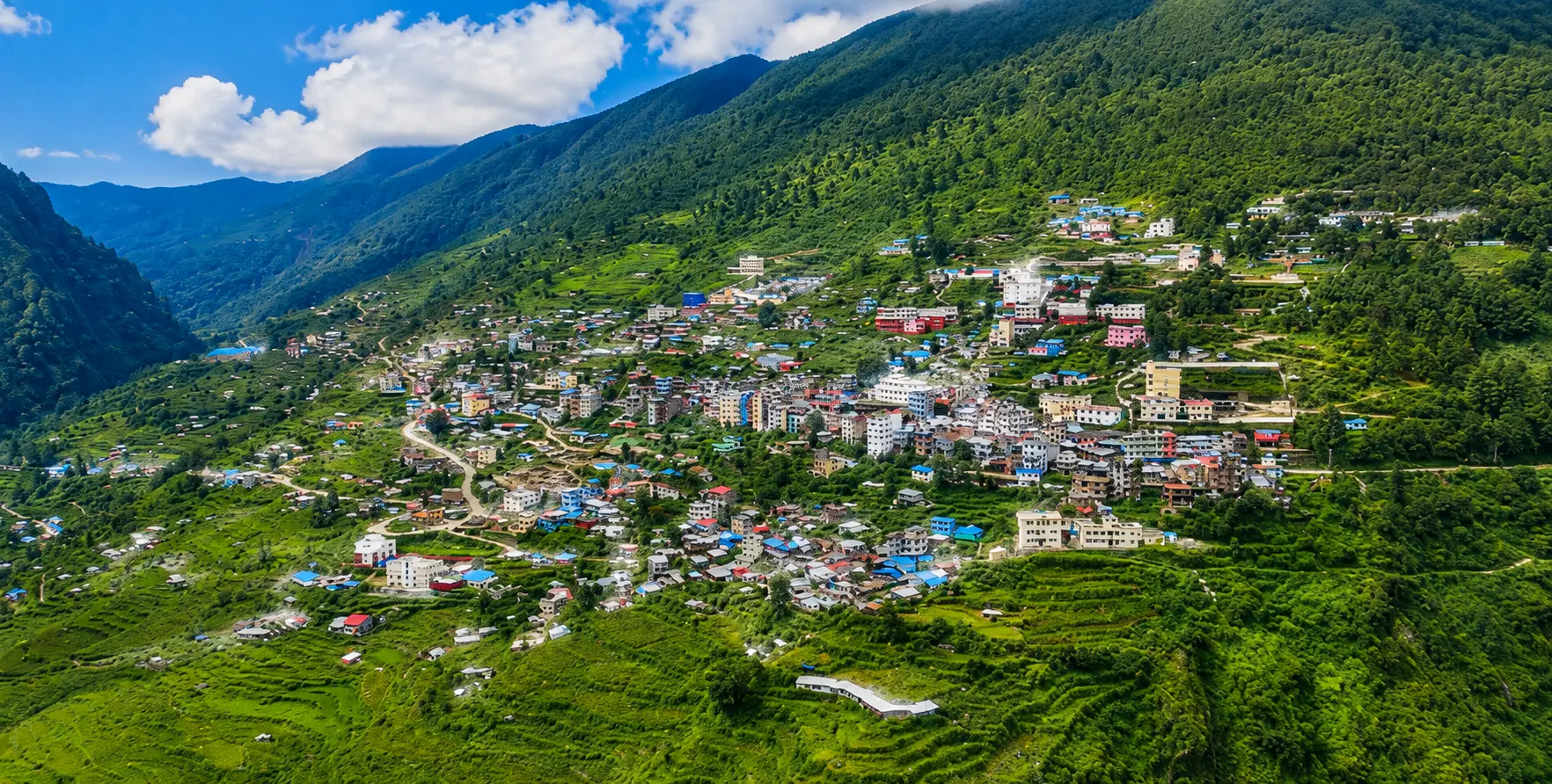 Private 4WD jeep traveling on the Kathmandu to Syabrubesi road through the scenic Langtang region of Nepal