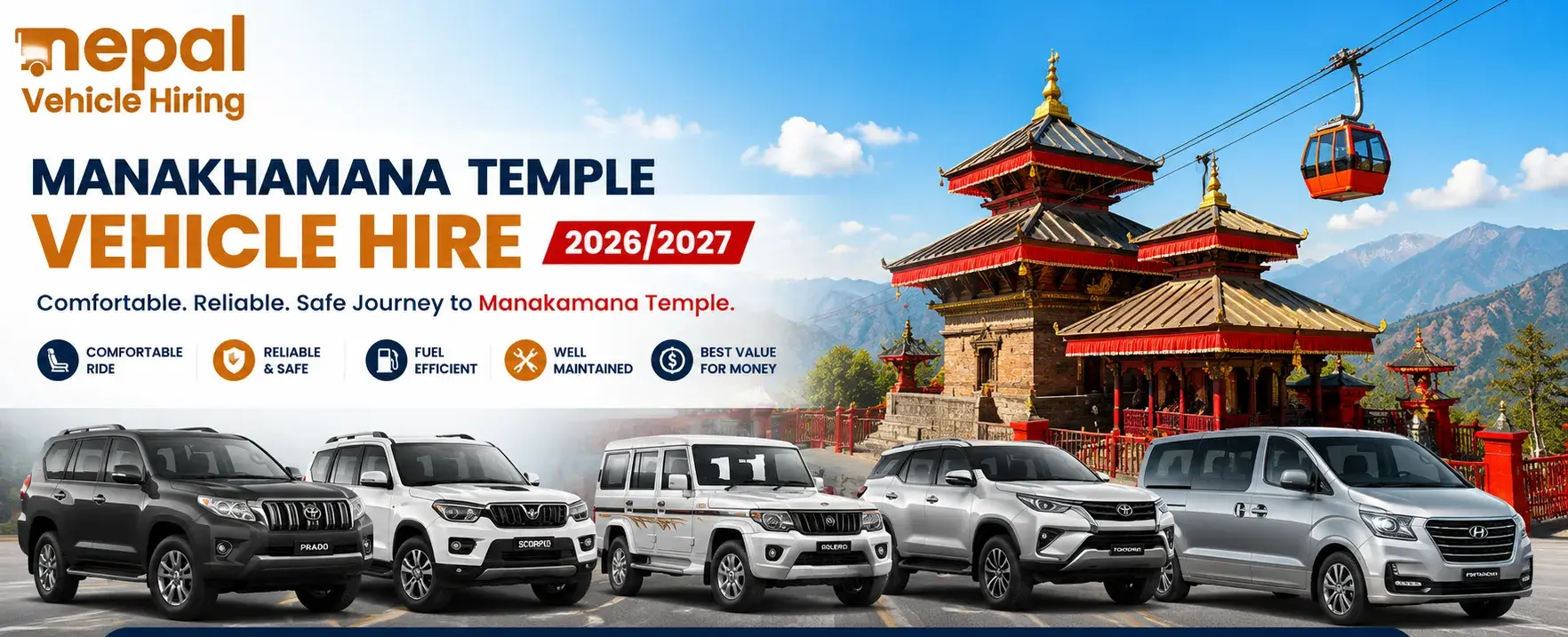Best tourist vehicle rental in Chitwan with private cars, Scorpio jeeps, Hiace vans and professional drivers for safari tours, sightseeing and comfortable transfers.