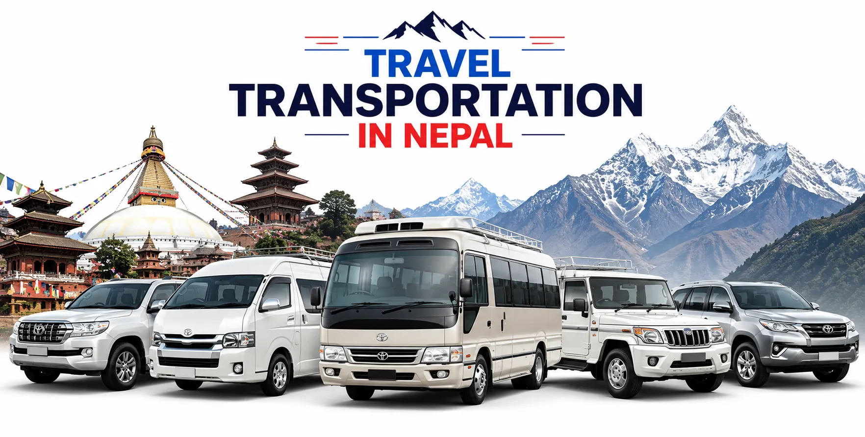 Nepal Border Vehicle Hire | Sunauli, Birgunj, Kakarvitta, Rasuwagadhi, Kodari & Mahendranagar Book Nepal Border Vehicle Hire with private cars, 4WD jeeps, Scorpio SUVs, Hiace vans, Coaster buses, and tourist buses for safe, comfortable, and reliable transfers to Sunauli, Birgunj, Kakarvitta, Rasuwagadhi (Kerung), Kodari (Tatopani), and Mahendranagar (Banbasa) border crossings.