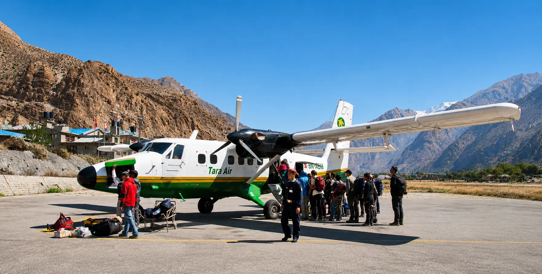 Book Jomsom Airport to Muktinath Jeep Car Hiace Bus transportation for families, couples, and groups. Choose a private 4WD jeep, car, Hiace van, or bus for convenient airport pickup and comfortable travel to Muktinath Temple.