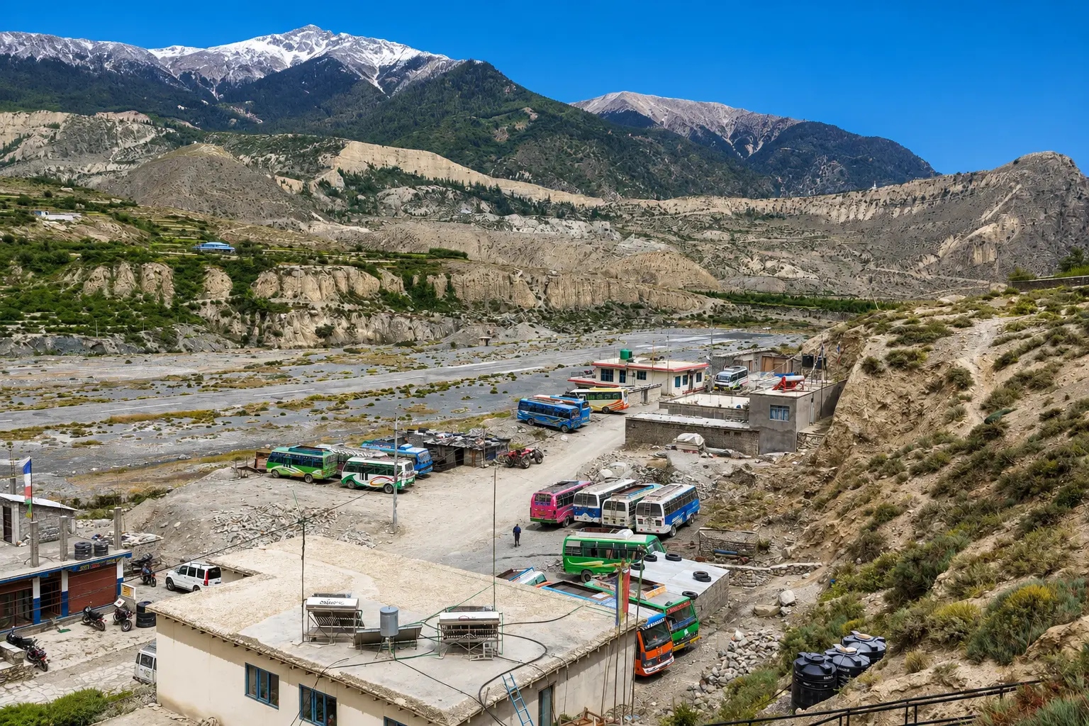 Book Jomsom Airport to Muktinath Jeep Car Hiace Bus transportation for families, couples, and groups. Choose a private 4WD jeep, car, Hiace van, or bus for convenient airport pickup and comfortable travel to Muktinath Temple.