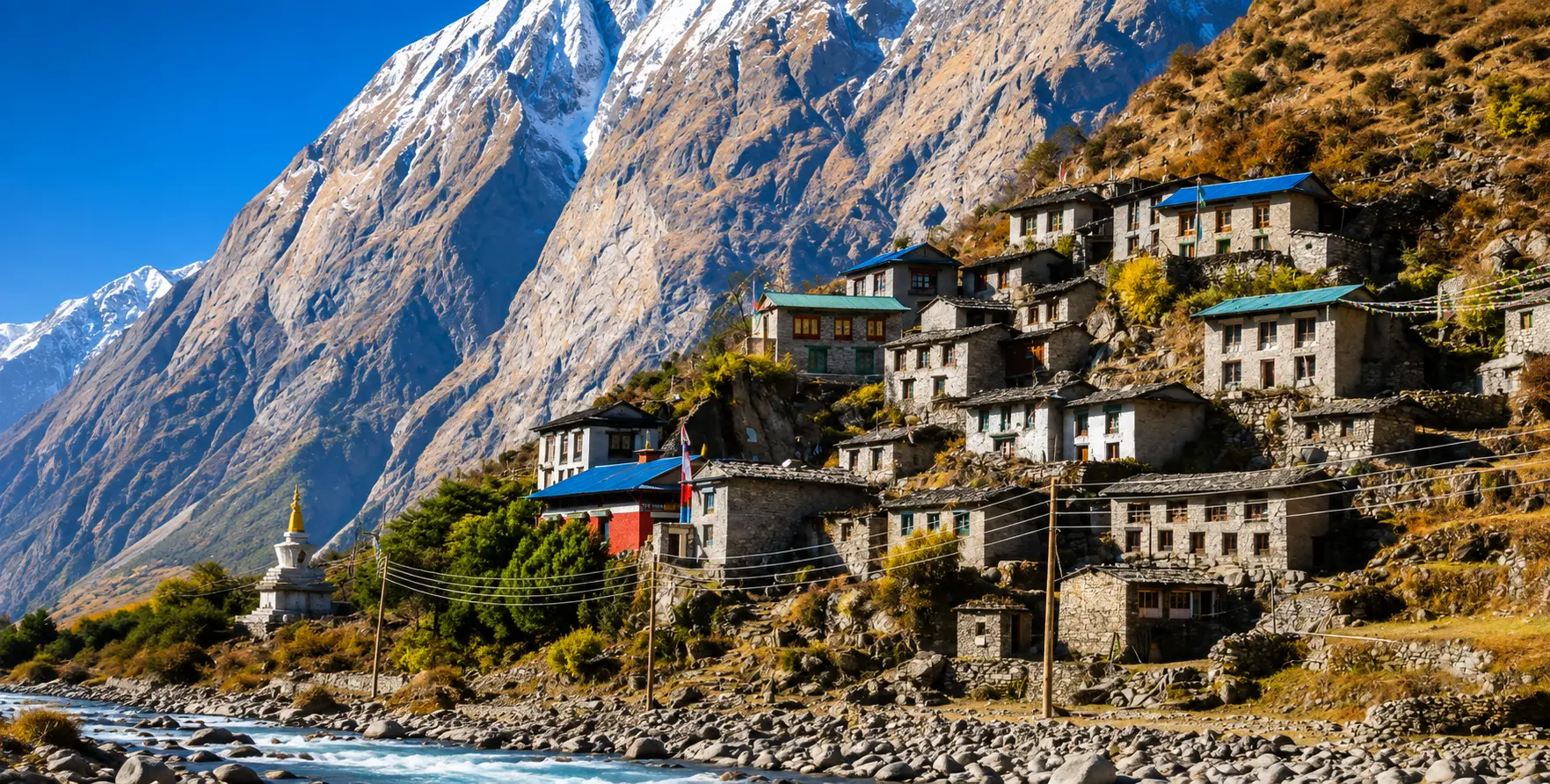 Rolwaling Valley Choose the best vehicle for Rolwaling Valley with a private 4WD jeep or Scorpio SUV. Reliable mountain-road transport is ideal for reaching the Rolwaling Valley trekking area with luggage and trekking equipment.