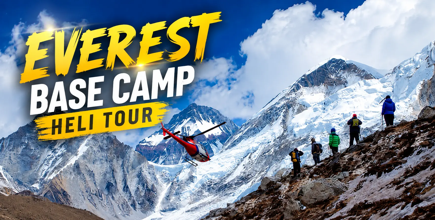 Book an Everest Base Camp Trek Heli Return for a convenient helicopter flight after completing the trek. Enjoy spectacular Himalayan views while reducing the time required for the return journey.